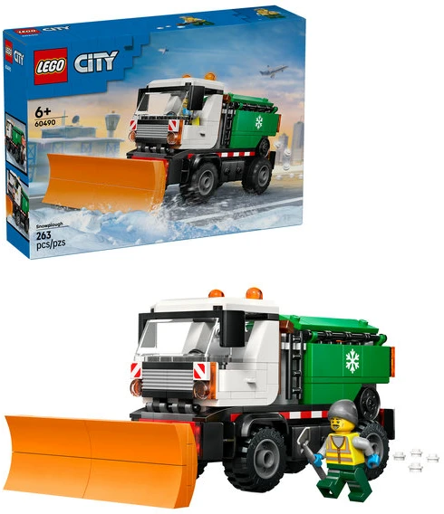 „LEGO® City“ sniego valytuvas, žaislinis sunkvežimis, transporto priemonė su minifigūrėle, 60490