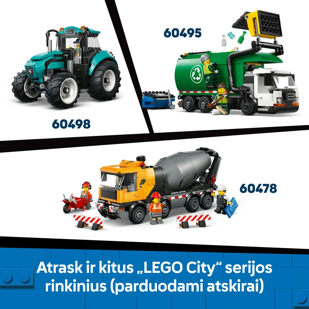 „LEGO® City“ sniego valytuvas, žaislinis sunkvežimis, transporto priemonė su minifigūrėle, 60490