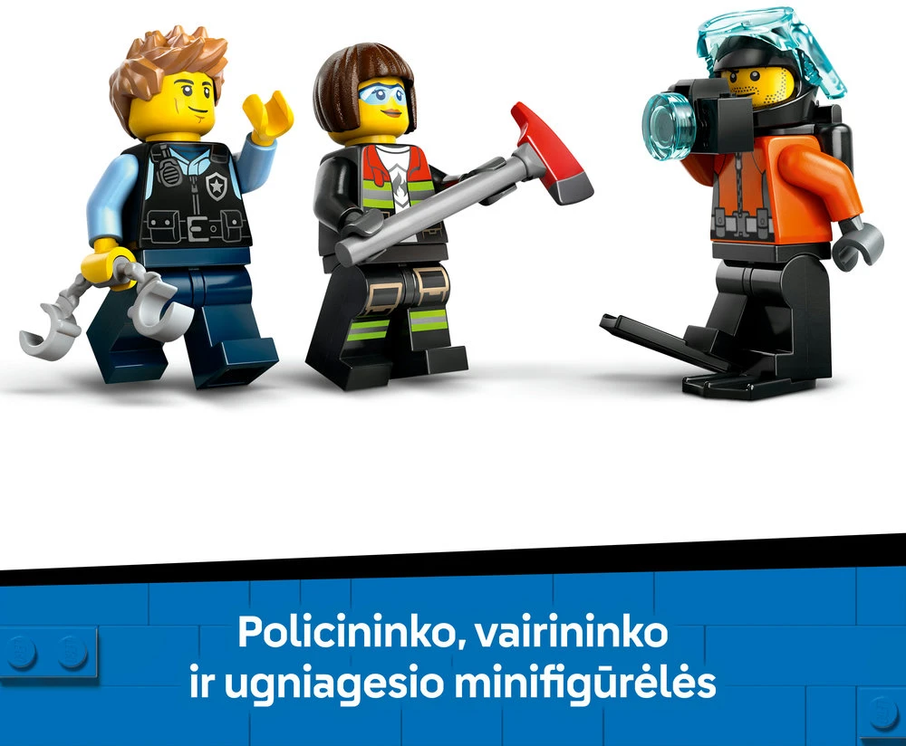 LEGO® City Sraigtasparnio, ugniagesių automobilio ir povandeninio laivo rinkinys (60462)