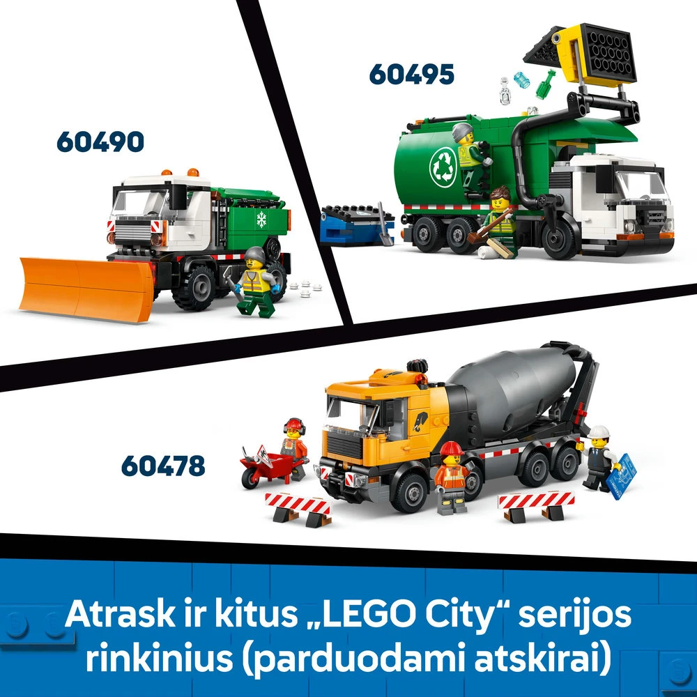 „LEGO® City“ traktorius, ūkio žaislas, konstravimo rinkinys ir minifigūrėlė, 60498