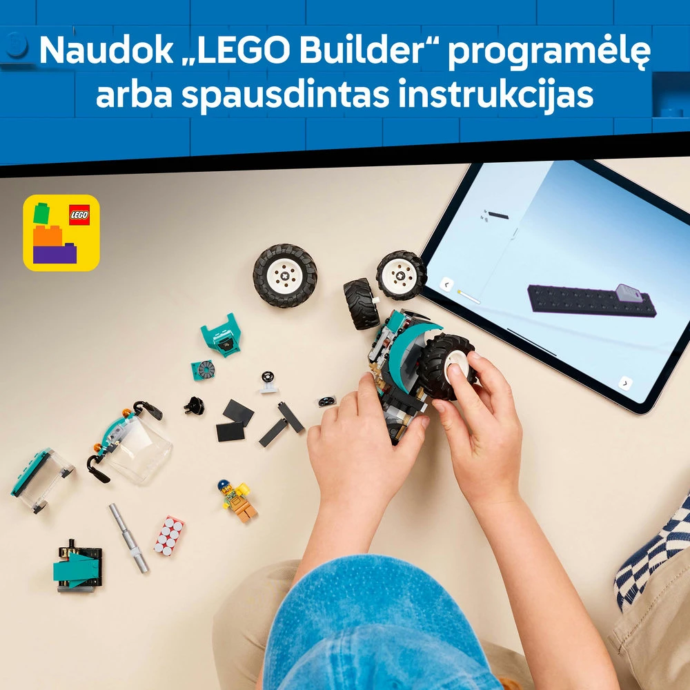 „LEGO® City“ traktorius, ūkio žaislas, konstravimo rinkinys ir minifigūrėlė, 60498