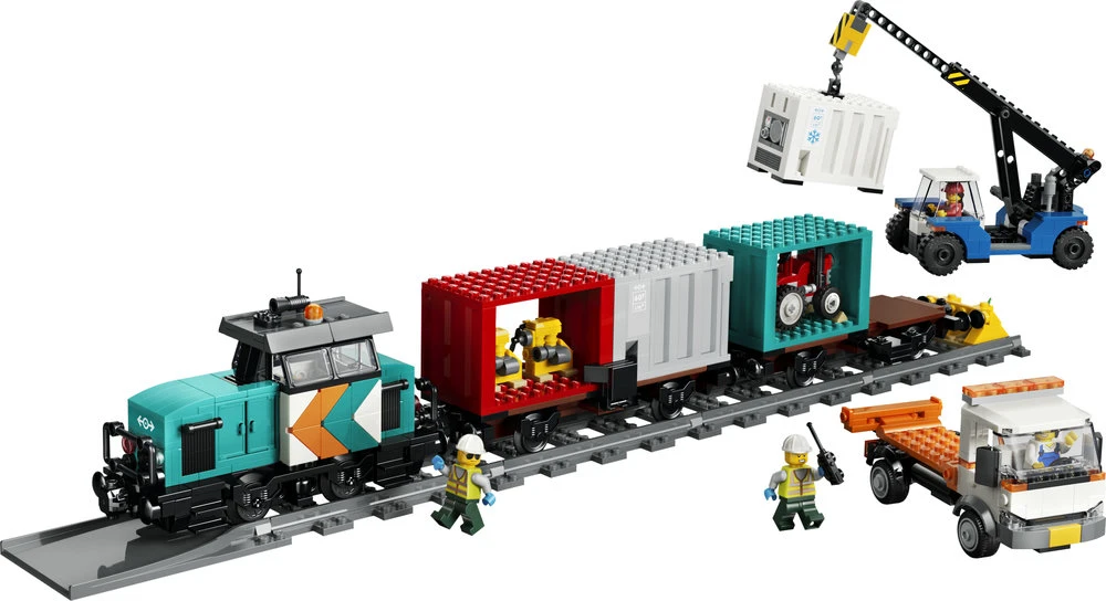 LEGO® City Uosto krovininis traukinys su kranu ir sunkvežimiu 60509
