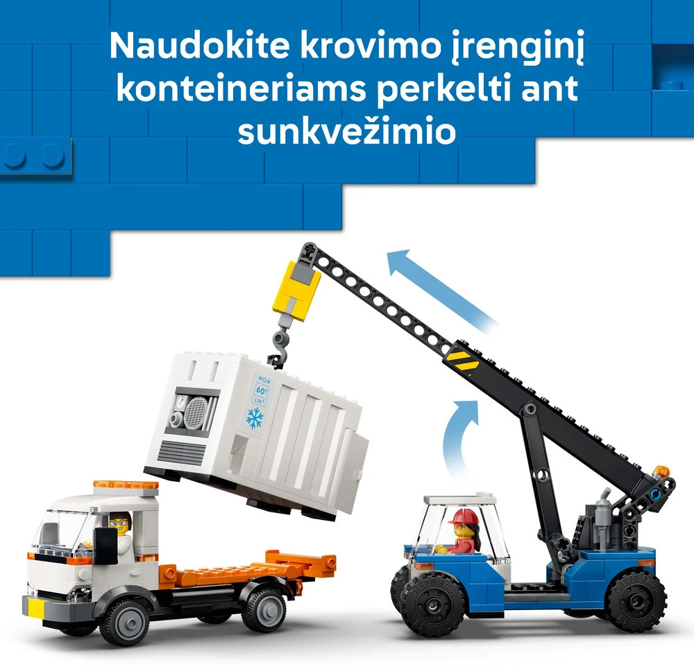 LEGO® City Uosto krovininis traukinys su kranu ir sunkvežimiu 60509