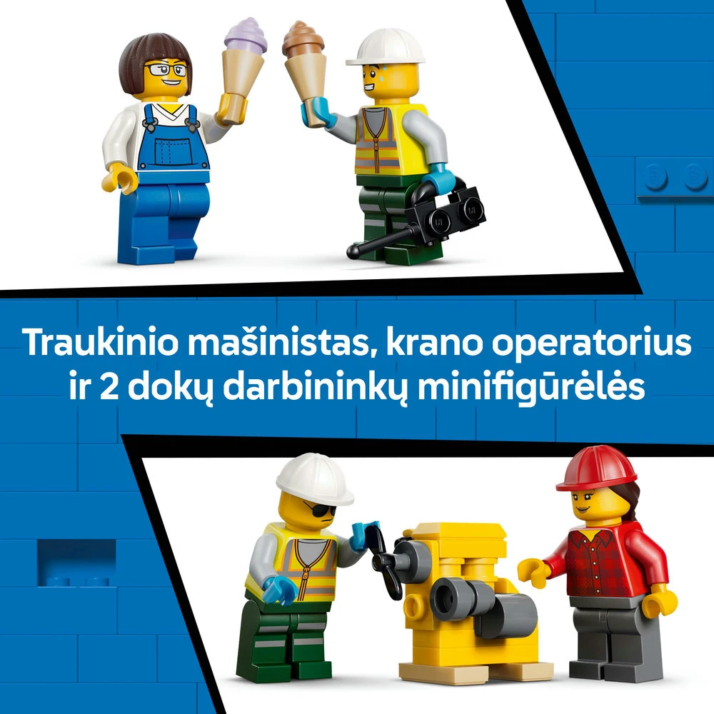 LEGO® City Uosto krovininis traukinys su kranu ir sunkvežimiu 60509