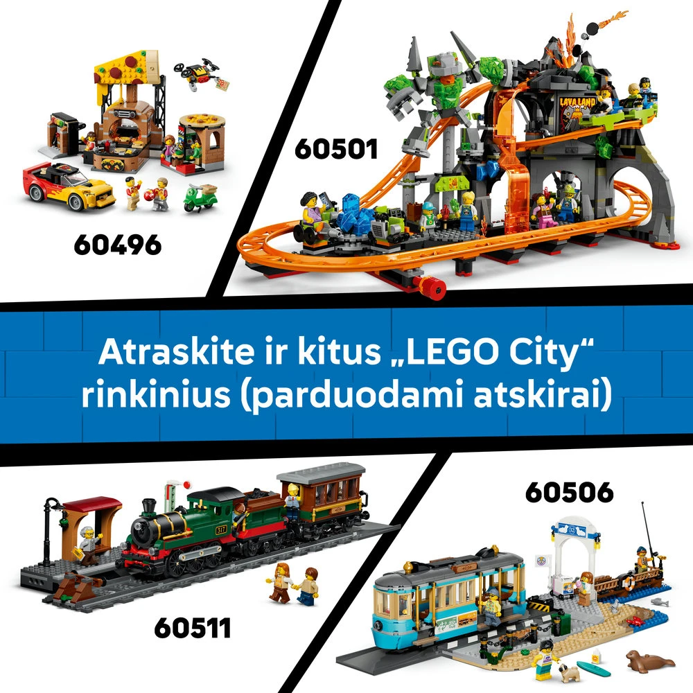 LEGO® City Uosto krovininis traukinys su kranu ir sunkvežimiu 60509