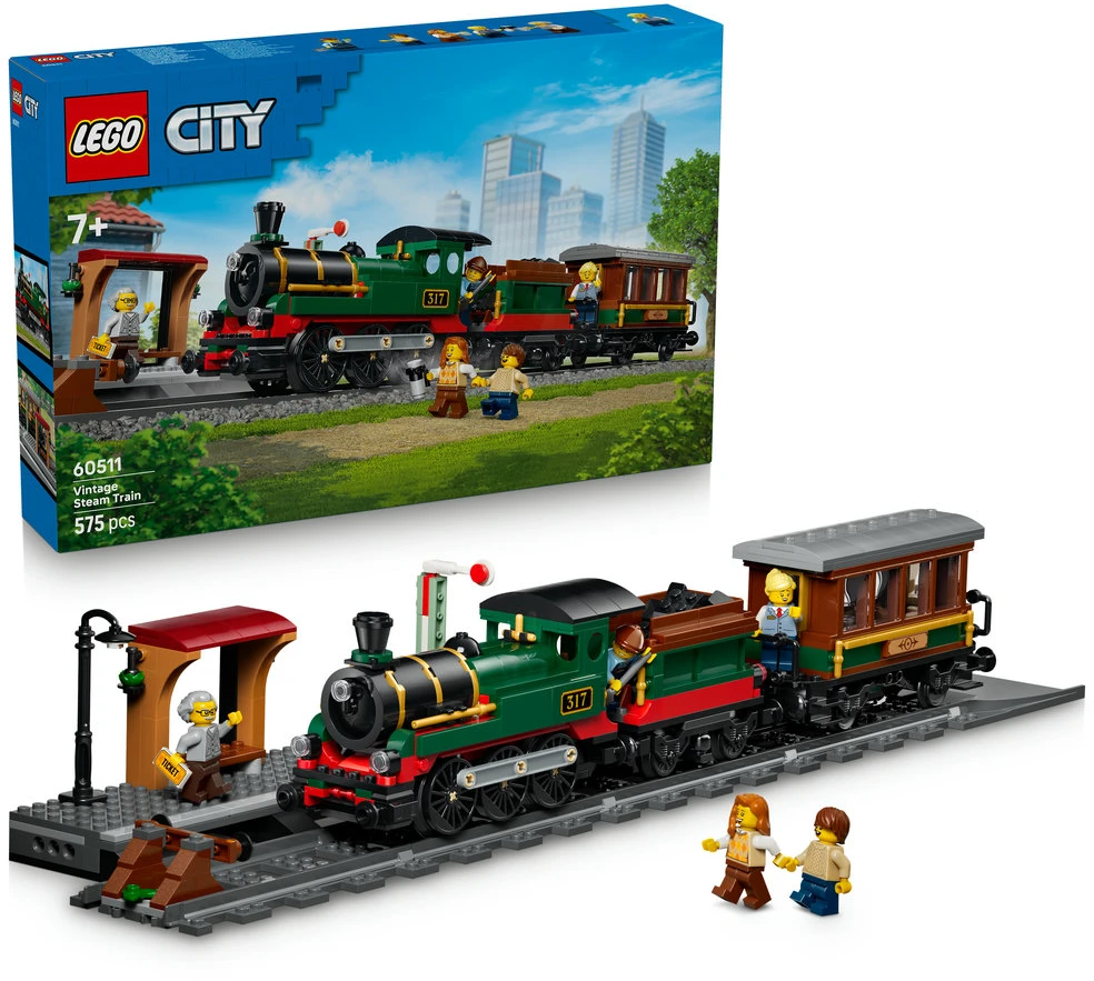 LEGO® City Vintažinis garinis traukinys, rinkinys, 60511