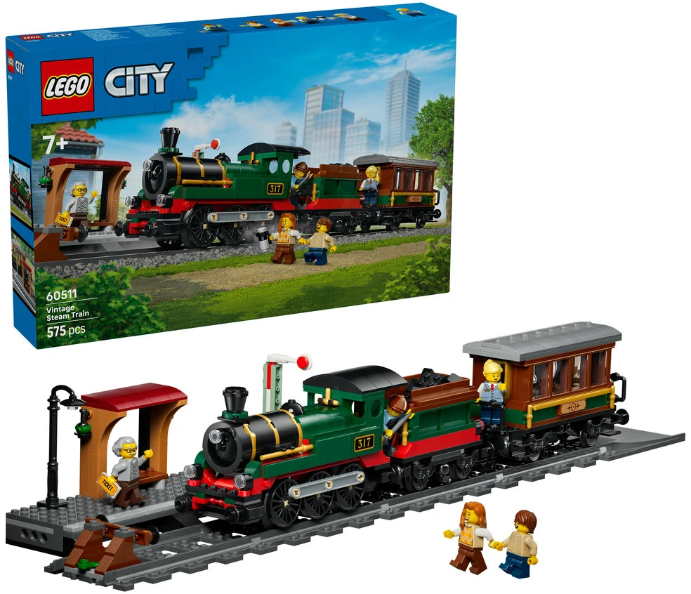 LEGO® City Vintažinis garinis traukinys, rinkinys, 60511