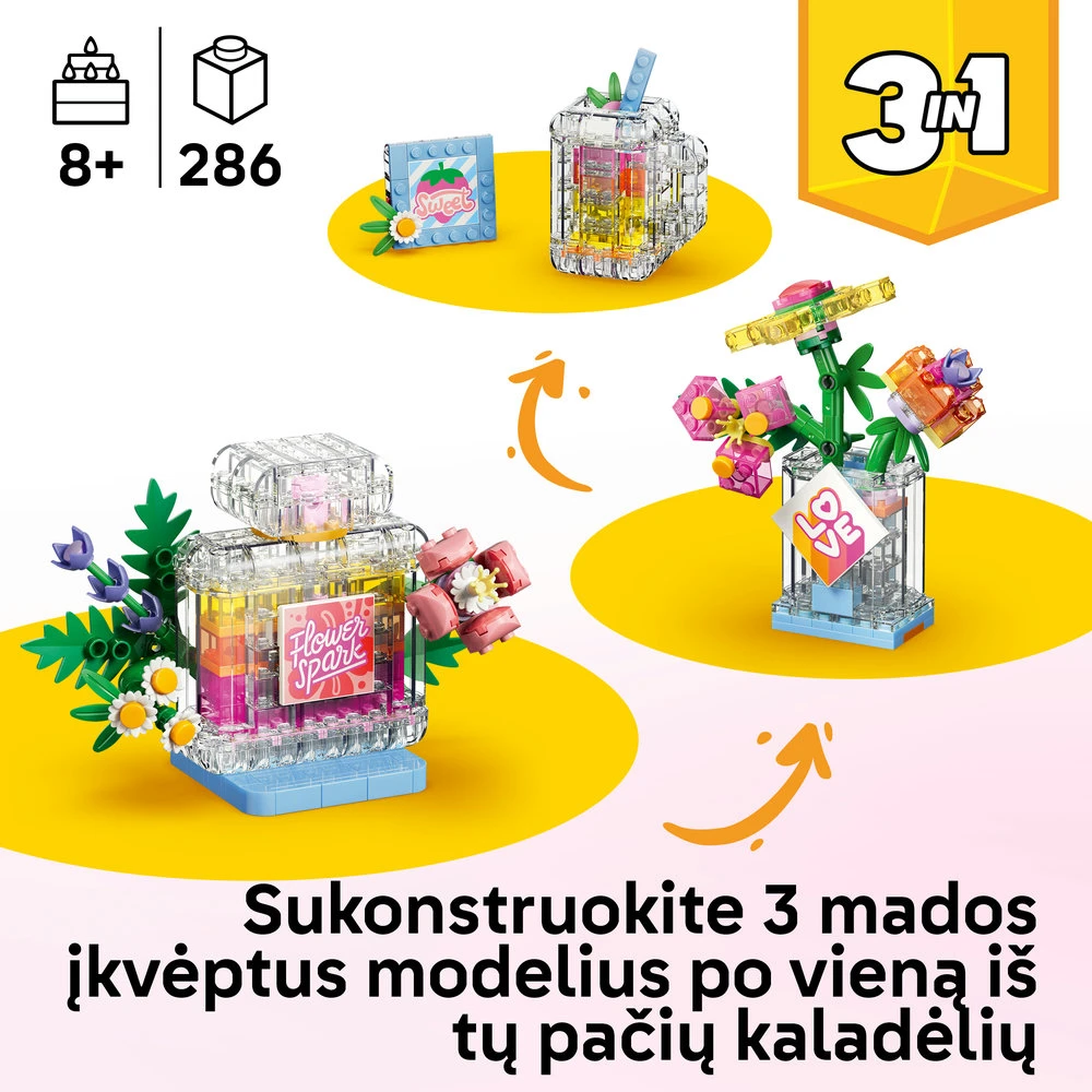 LEGO® Creator 3 in 1 Dekoratyvus kvepalų buteliukas su gėlėmis 31383