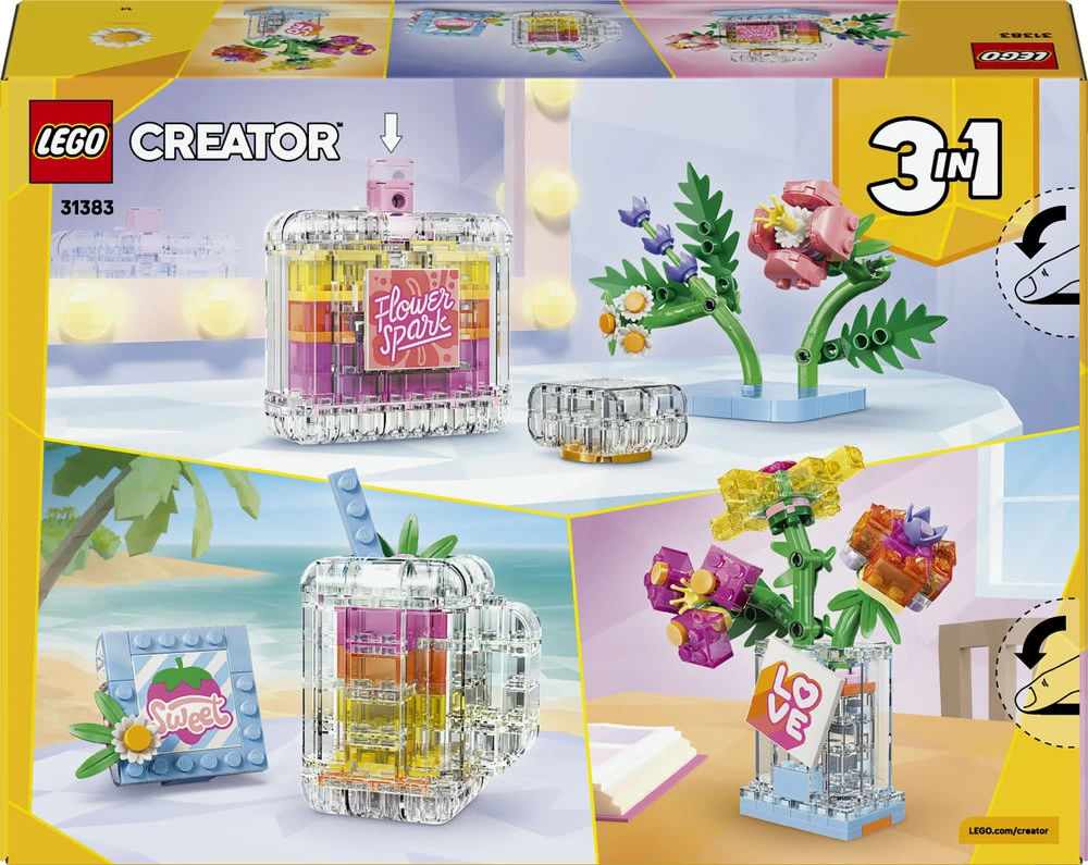 LEGO® Creator 3 in 1 Dekoratyvus kvepalų buteliukas su gėlėmis 31383