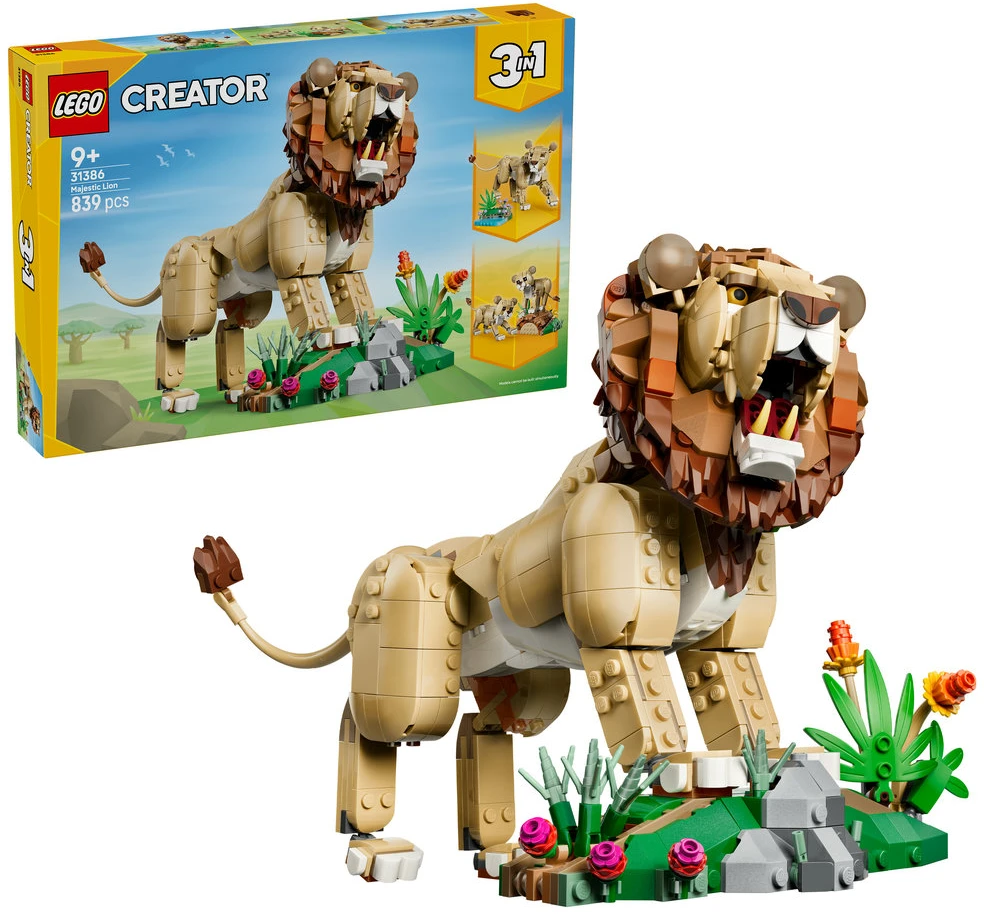 LEGO® Creator 3 in 1 Laukiniai gyvūnai: didingasis liūtas, žaislas 31386