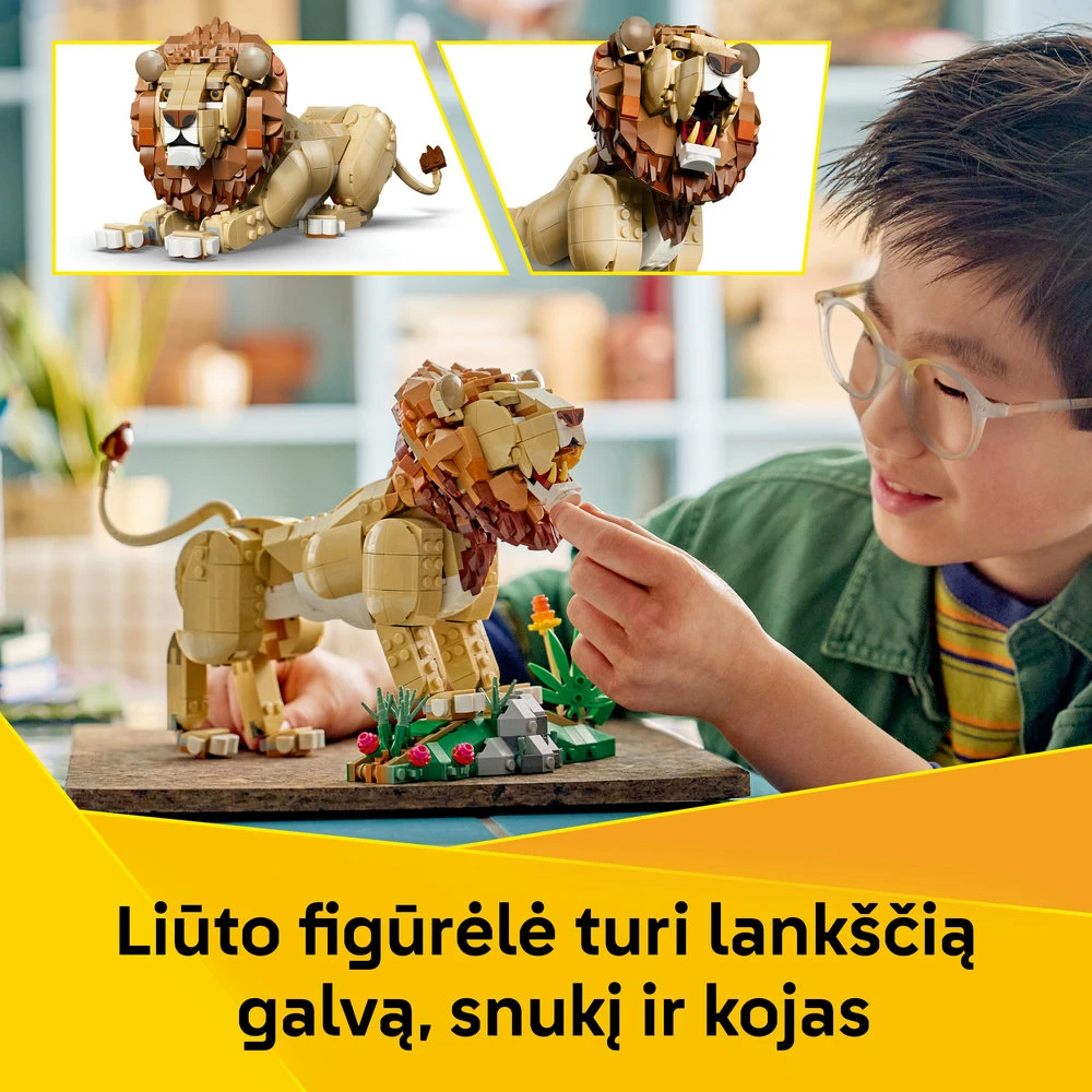 LEGO® Creator 3 in 1 Laukiniai gyvūnai: didingasis liūtas, žaislas 31386