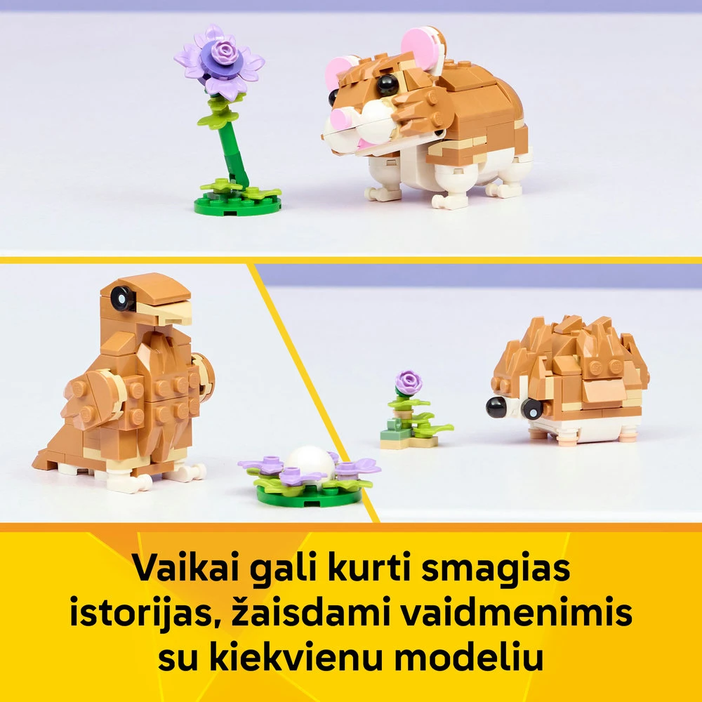 LEGO® Creator 3 in 1 Mielas žiurkėnas su gėle 31376