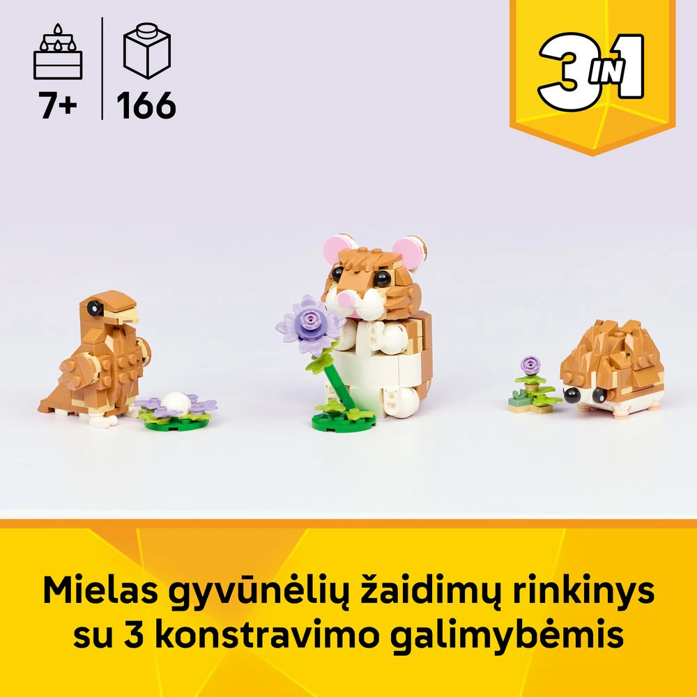 LEGO® Creator 3 in 1 Mielas žiurkėnas su gėle 31376