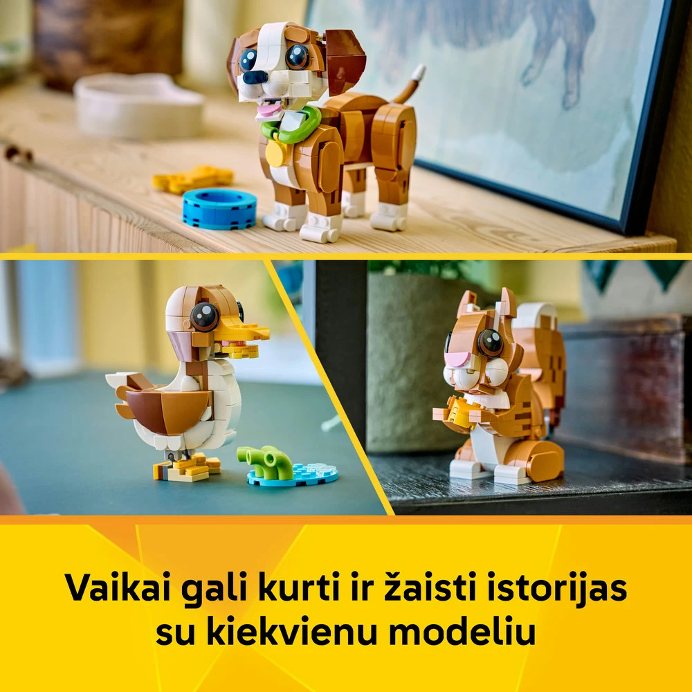 LEGO® Creator 3 in 1 Mieli gyvūnai: žaismingas šuniukas 31382