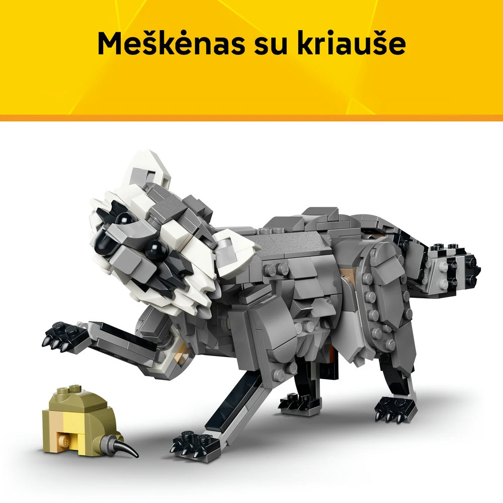 LEGO® Creator „3 in 1“ Miško gyvūnai: pilkasis vilkas 31393