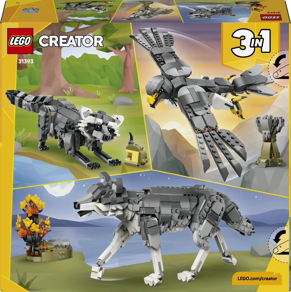 LEGO® Creator „3 in 1“ Miško gyvūnai: pilkasis vilkas 31393