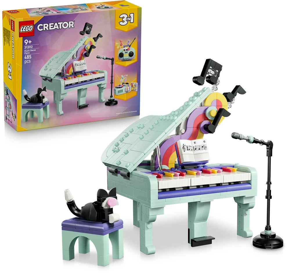 LEGO® Creator 3 in 1 Muzikos tematikos dekoras: pianinas su kate 31392