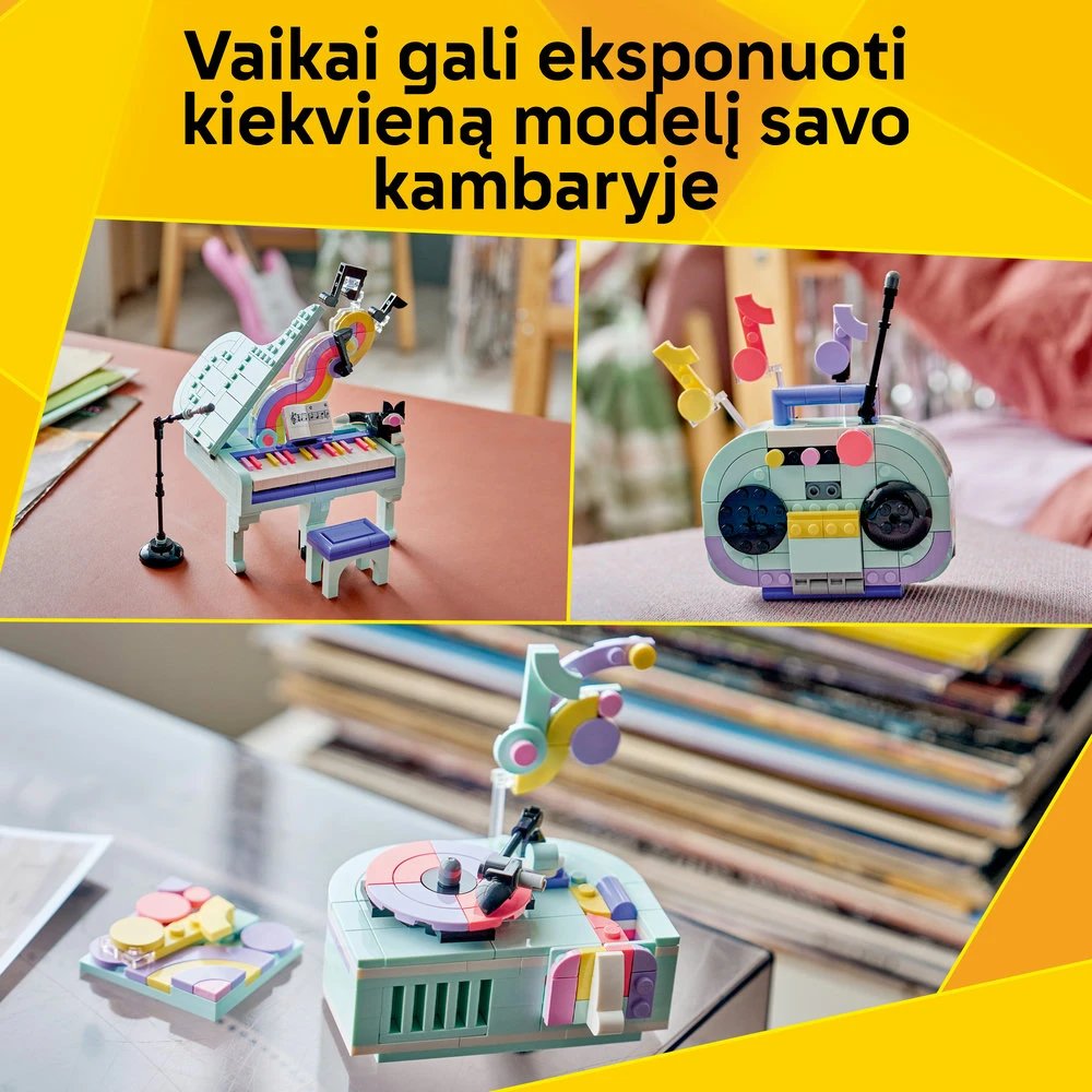 LEGO® Creator 3 in 1 Muzikos tematikos dekoras: pianinas su kate 31392
