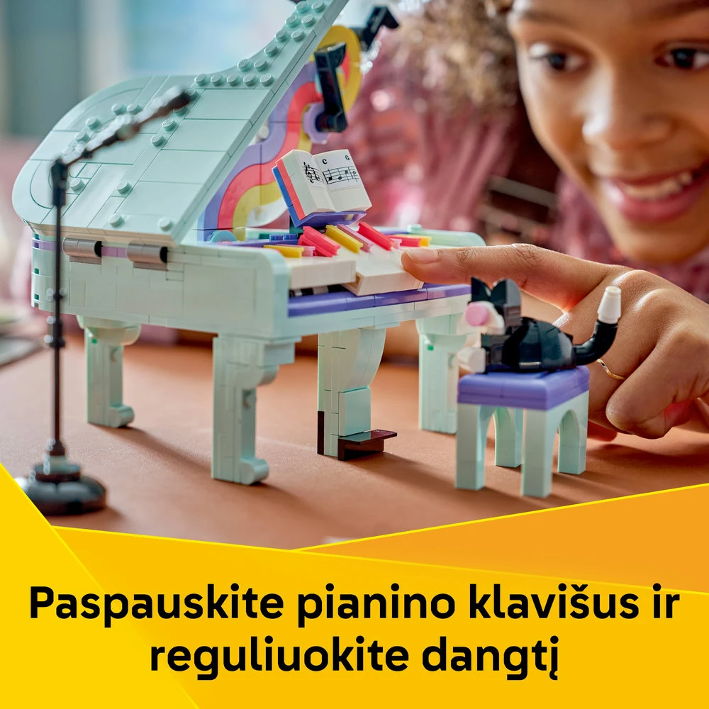 LEGO® Creator 3 in 1 Muzikos tematikos dekoras: pianinas su kate 31392