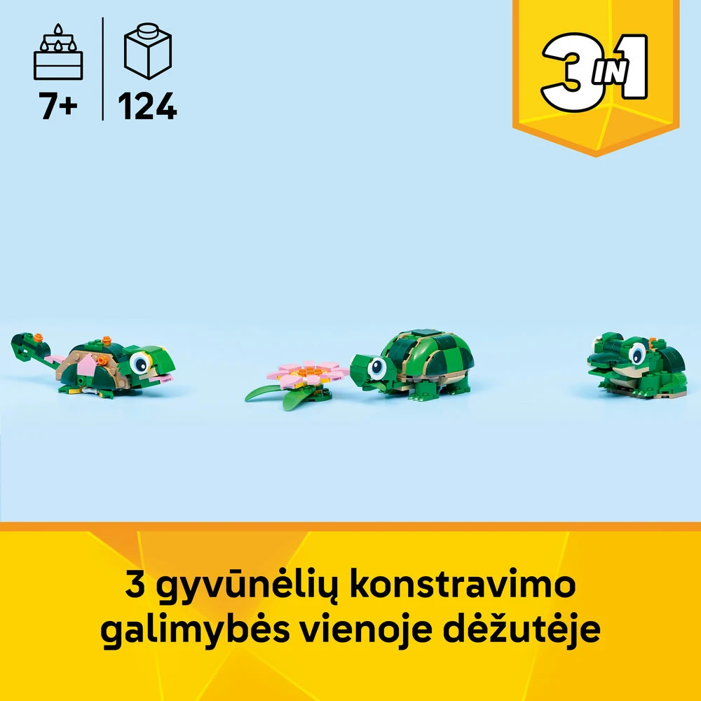 LEGO® Creator 3 in 1 Vėžlys su vandens lelijos žiedu 31377