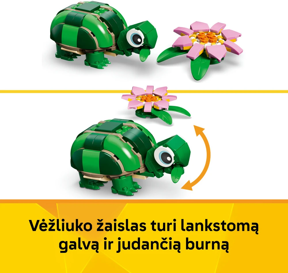 LEGO® Creator 3 in 1 Vėžlys su vandens lelijos žiedu 31377