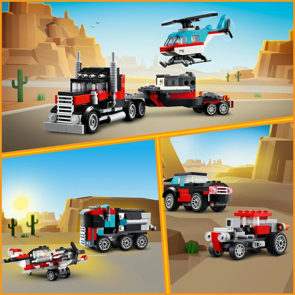LEGO® Creator 3-in-1 Bortinis sunkvežimis su sraigtasparniu (31146)