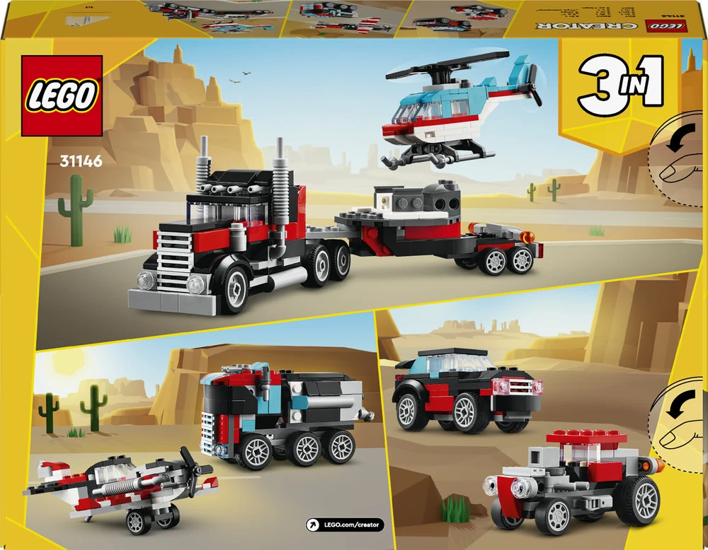 LEGO® Creator 3-in-1 Bortinis sunkvežimis su sraigtasparniu (31146)