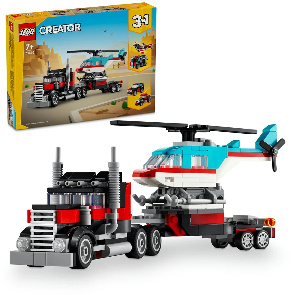 LEGO® Creator 3-in-1 Bortinis sunkvežimis su sraigtasparniu (31146)