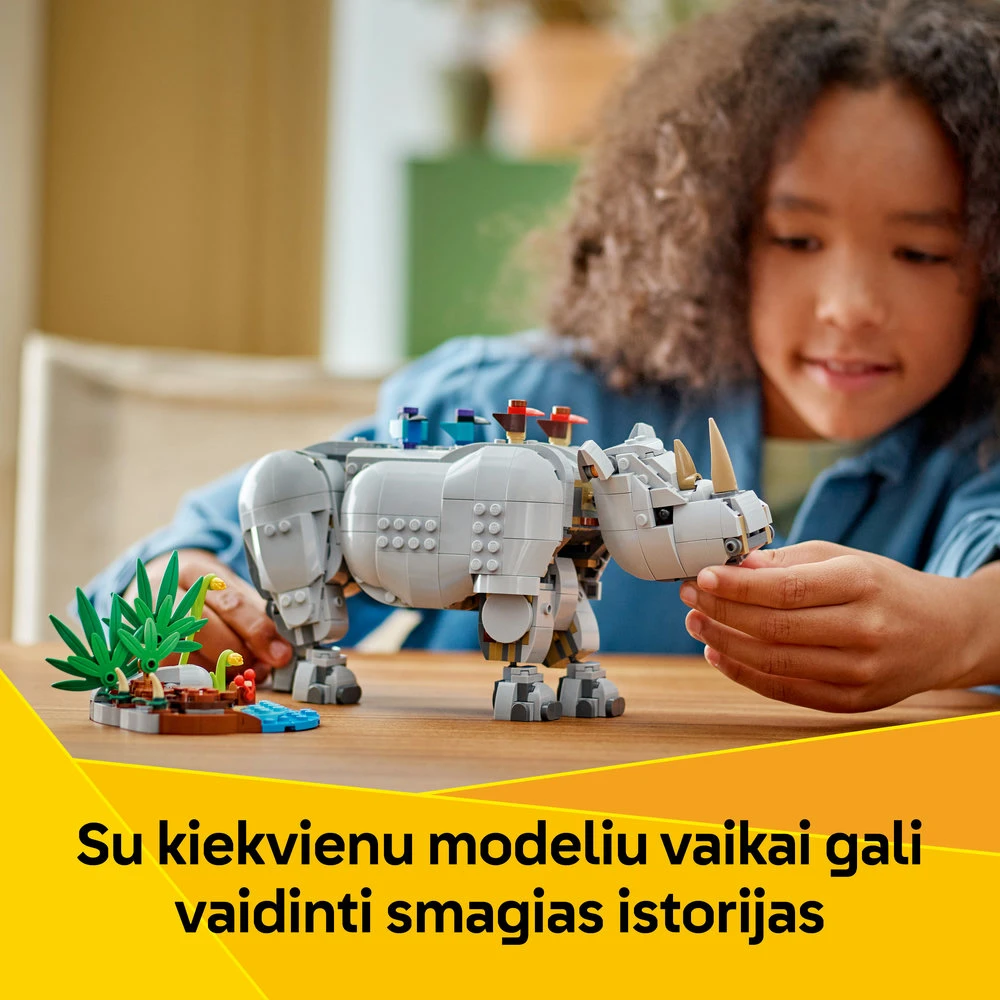 LEGO® Creator Laukiniai gyvūnai: didingasis raganosis su paukščiais 31171