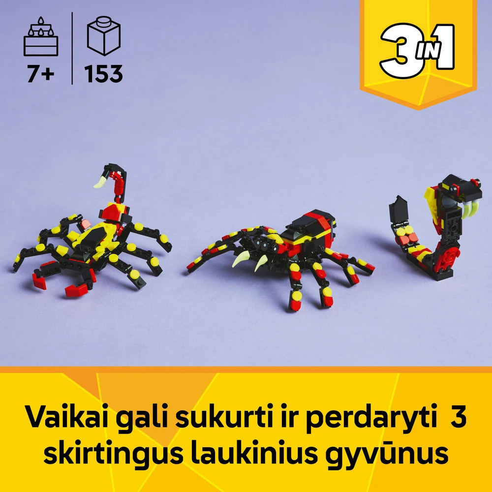 LEGO® Creator 3in1 Laukiniai gyvūnai: nepaprastas voras (31159)