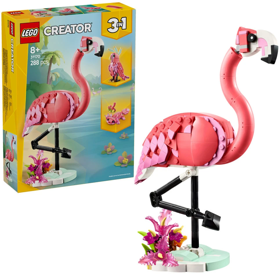 LEGO® Creator 3 v 1 Laukiniai gyvūnai: rožinis flamingas (31170)