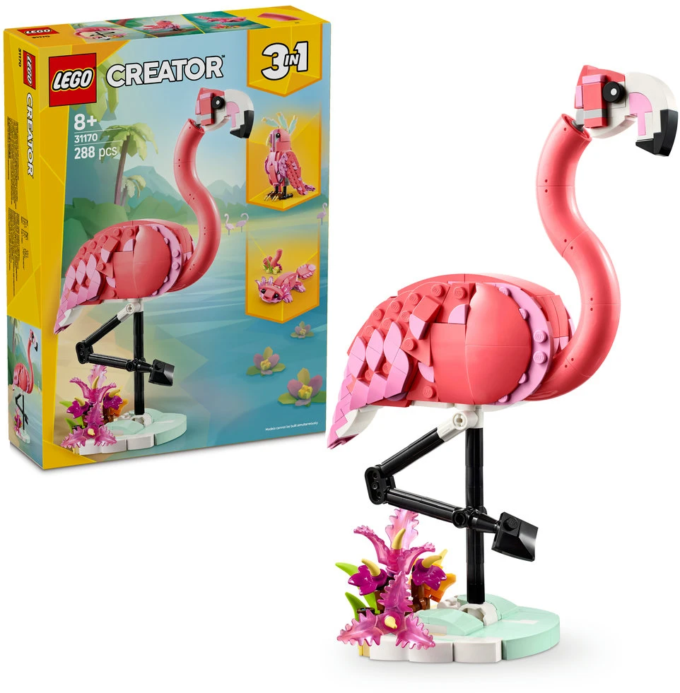 LEGO® Creator 3 v 1 Laukiniai gyvūnai: rožinis flamingas (31170)