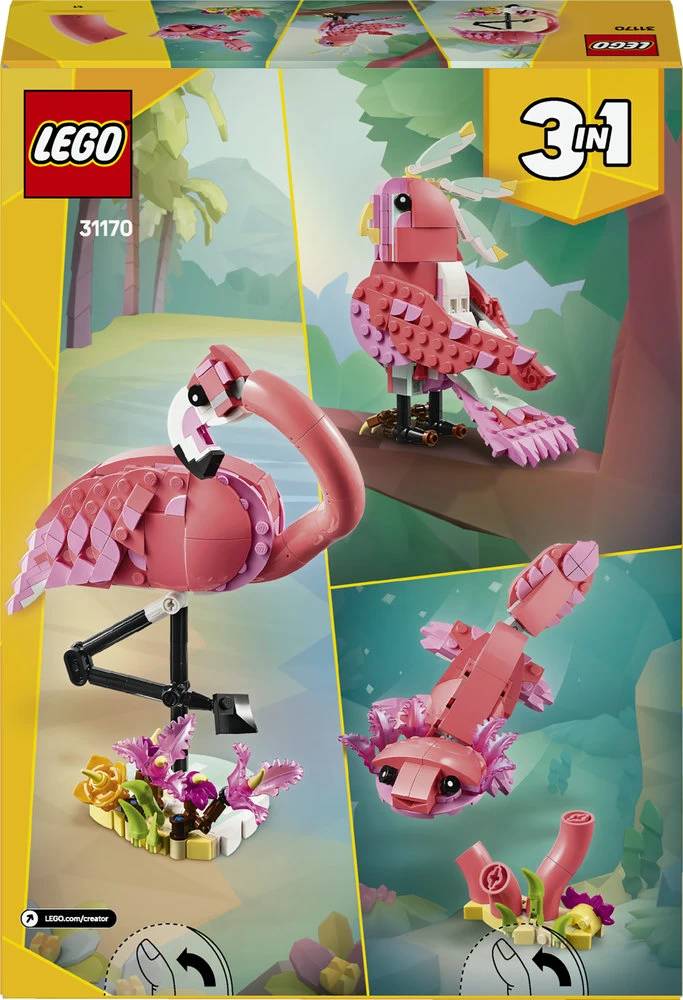 LEGO® Creator 3 v 1 Laukiniai gyvūnai: rožinis flamingas (31170)