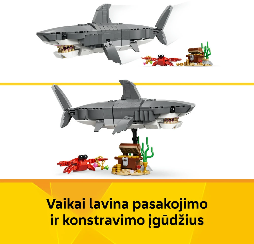 LEGO® Creator Nuožmus ryklys su lobių skrynia Žaislas 31381
