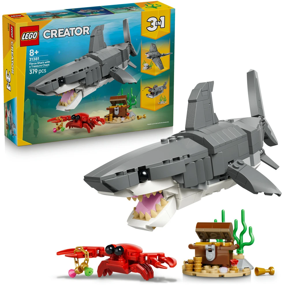 LEGO® Creator Nuožmus ryklys su lobių skrynia Žaislas 31381
