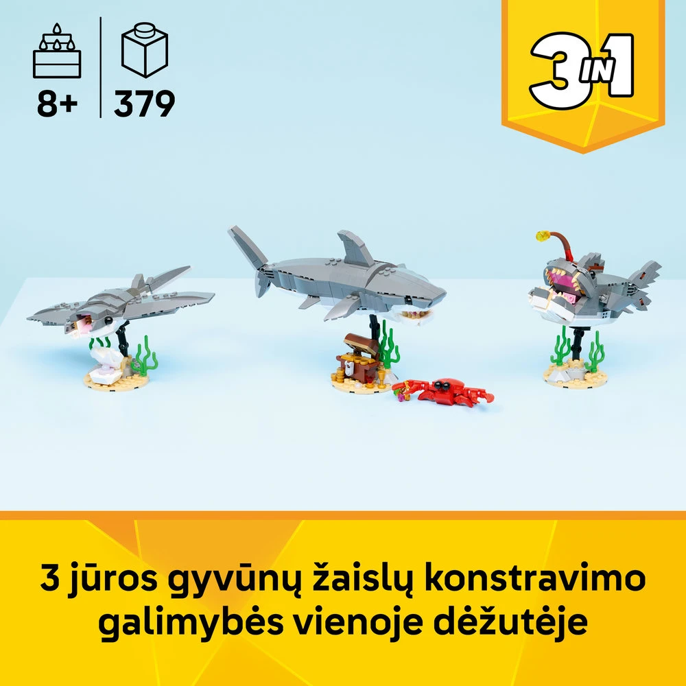 LEGO® Creator Nuožmus ryklys su lobių skrynia Žaislas 31381