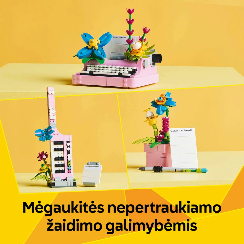 LEGO® Creator 3in1 Rašomoji mašinėlė su gėlėmis (31169)