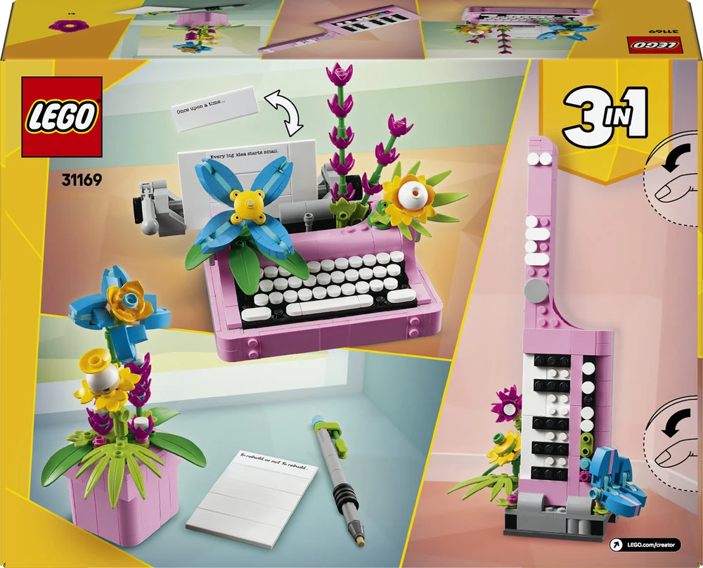 LEGO® Creator 3in1 Rašomoji mašinėlė su gėlėmis (31169)