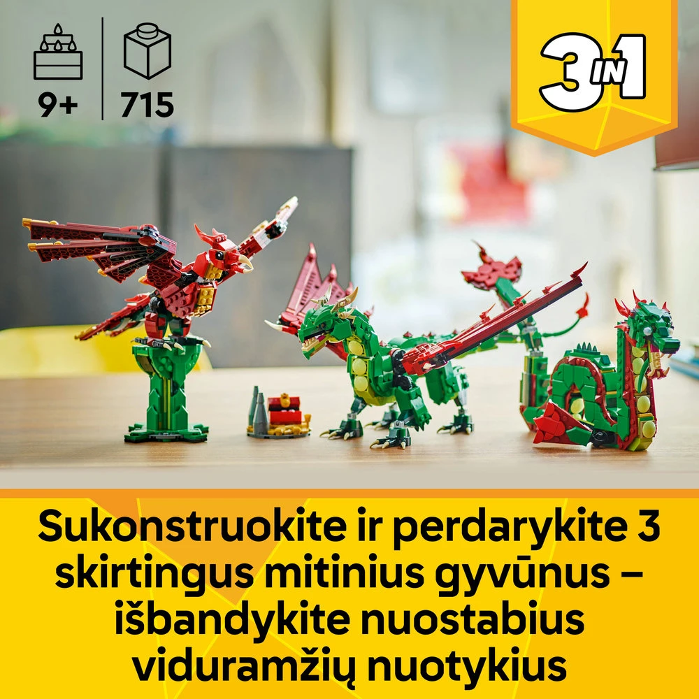 LEGO® Creator 3in1 Viduramžių drakonas (31161)
