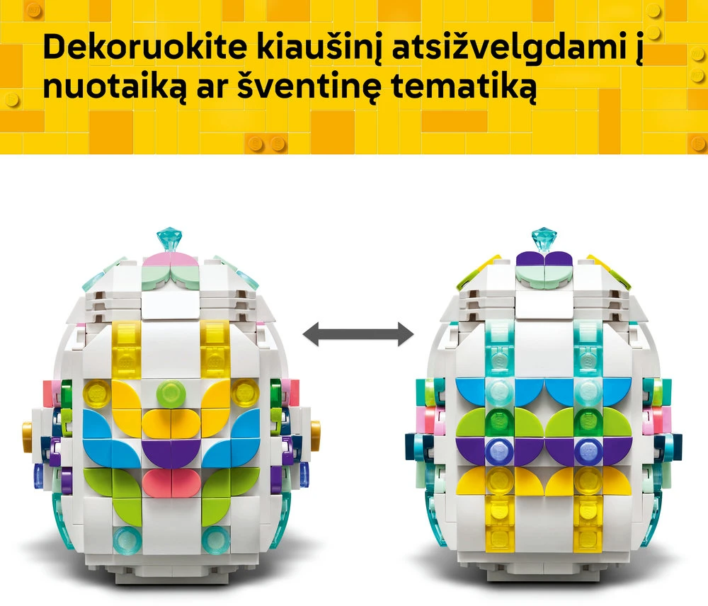LEGO® dekoratyvinis velykinis kiaušinis Konstravimo rinkinys Pavasariška dovana 40816