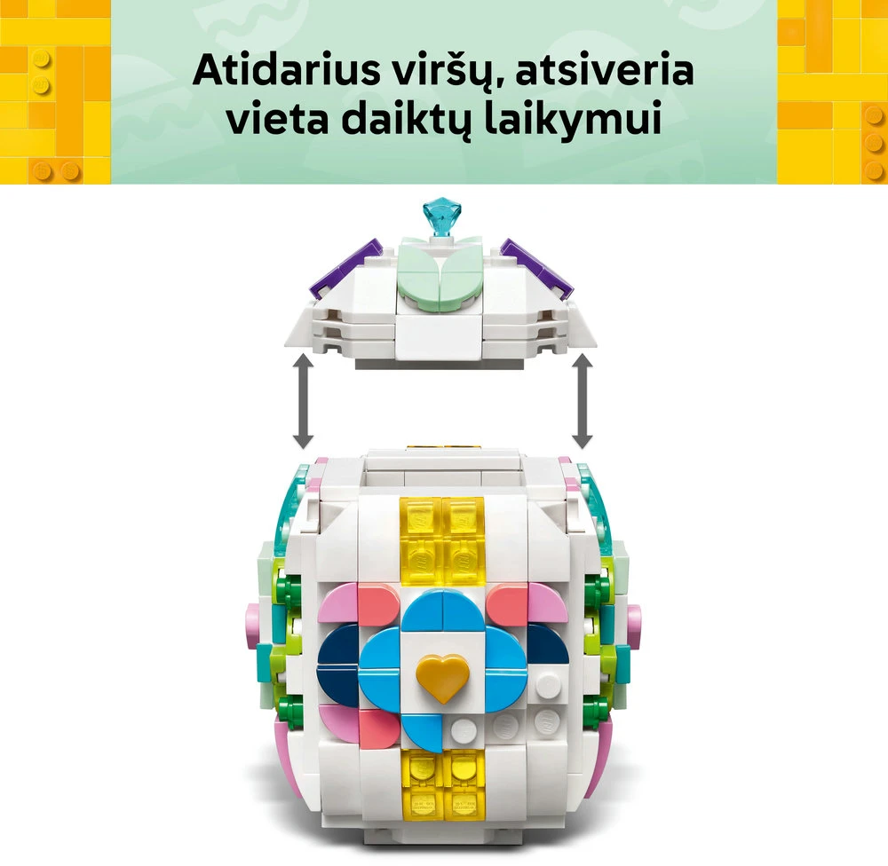 LEGO® dekoratyvinis velykinis kiaušinis Konstravimo rinkinys Pavasariška dovana 40816