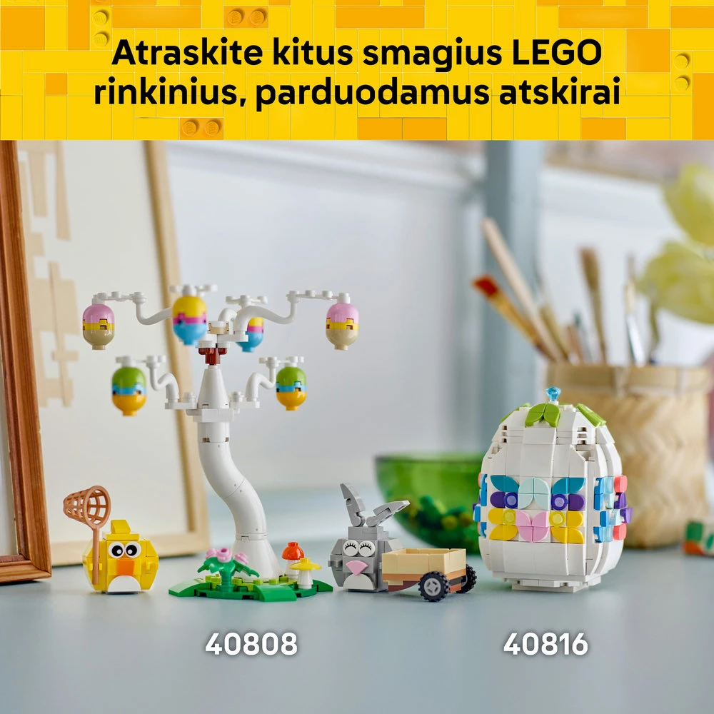LEGO® dekoratyvinis velykinis kiaušinis Konstravimo rinkinys Pavasariška dovana 40816