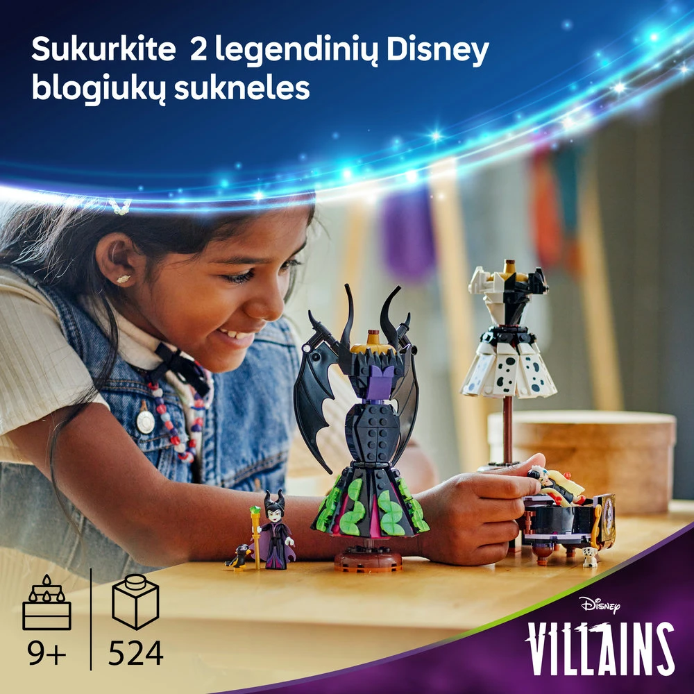 LEGO® Disney Piktadarės ir Kruelos De Vil suknelės (43262)