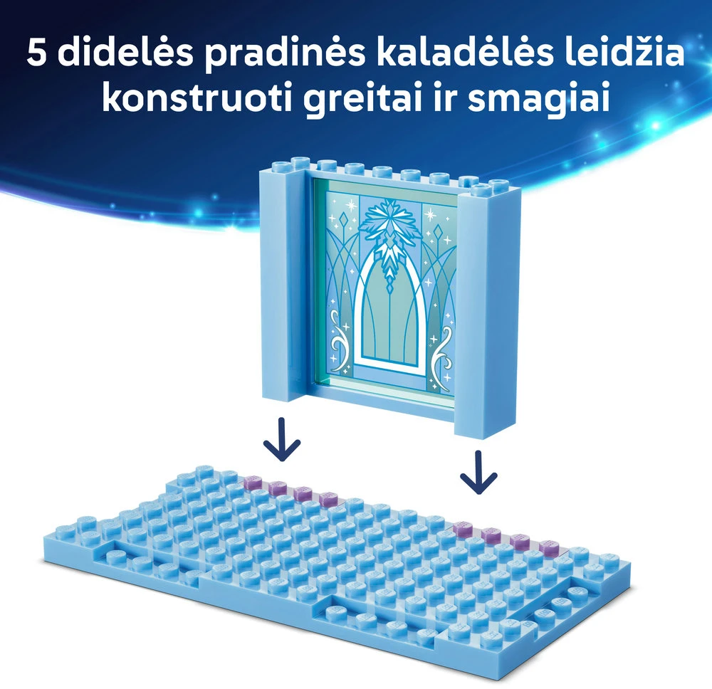 LEGO® ǀ „Disney Frozen“ Elzos ledo pilis ir smagus pasivažinėjimas rogėmis 43281