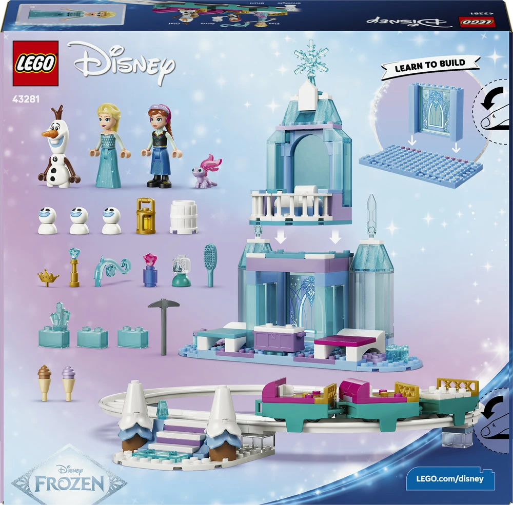 LEGO® ǀ „Disney Frozen“ Elzos ledo pilis ir smagus pasivažinėjimas rogėmis 43281