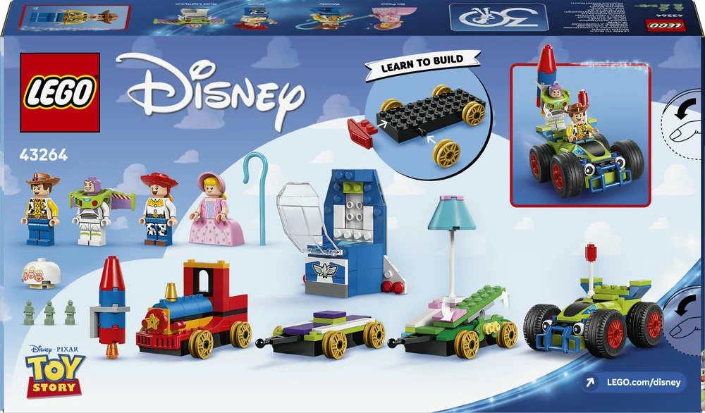 LEGO® ǀ Disney ir Pixar „Žaislų istorijos“ šventinis traukinys ir RC automobilis 43264