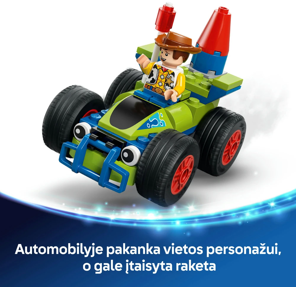 LEGO® ǀ Disney ir Pixar „Žaislų istorijos“ šventinis traukinys ir RC automobilis 43264