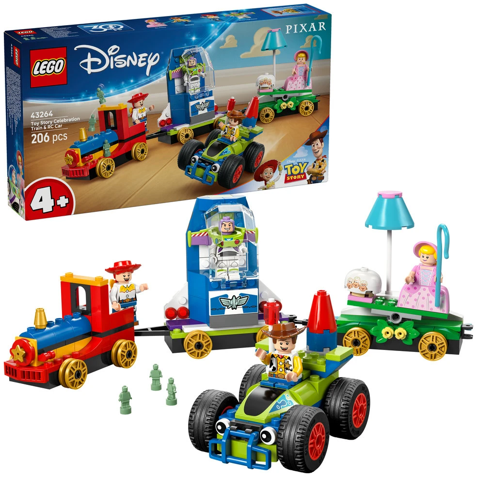 LEGO® ǀ Disney ir Pixar „Žaislų istorijos“ šventinis traukinys ir RC automobilis 43264