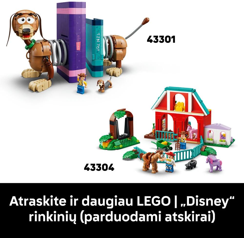 LEGO® ǀ Disney ir Pixar „Žaislų istorijos“ šuniuko Slinkio knygų atramos 43301