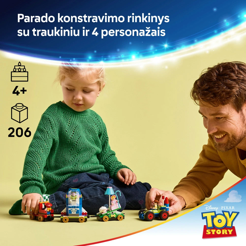 LEGO® ǀ Disney ir Pixar „Žaislų istorijos“ šventinis traukinys ir RC automobilis 43264